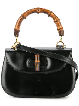 Gucci Vintage Bamboo Line 2way Hand Bag Farfetch Gucci Vintage Bamboo Line 2way Hand Bag