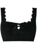 Marysia scalloped-trim bikini top - Black