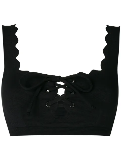 Marysia scalloped-trim bikini top