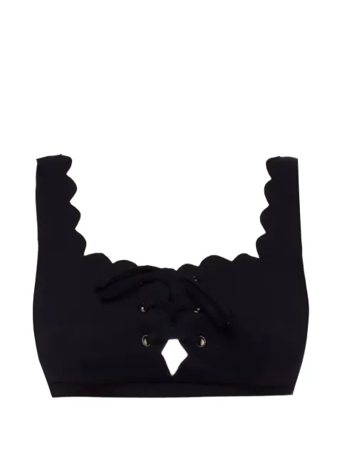 Marysia scalloped-trim bikini top