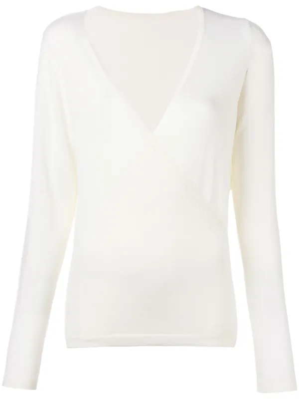 wrap v neck sweater