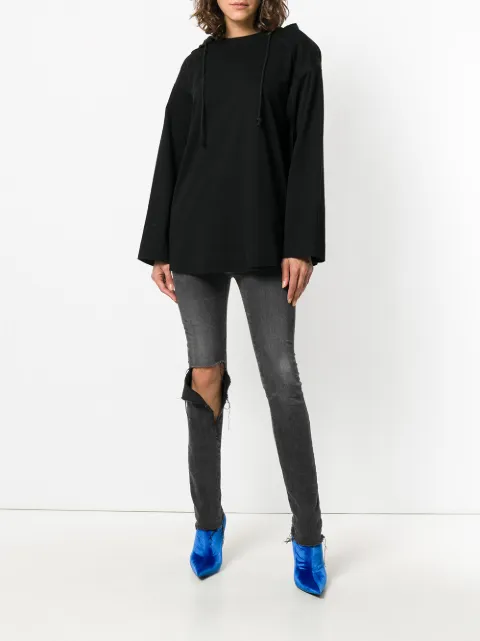 JUUN.J JUUN.J SLOUCHED HOODED SWEATER - BLACK,JC8241W06512946145
