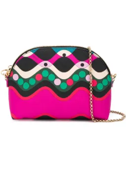 Bolsa transversal com estampa abstrata