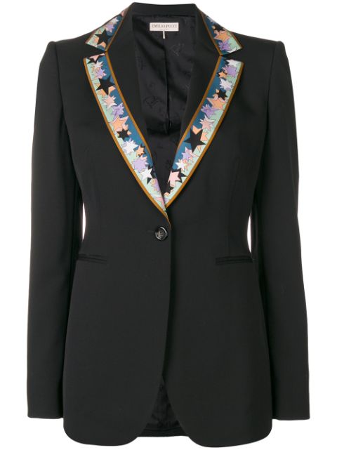 EMILIO PUCCI EMILIO PUCCI RIBBON TRIMMED BLAZER - 黑色