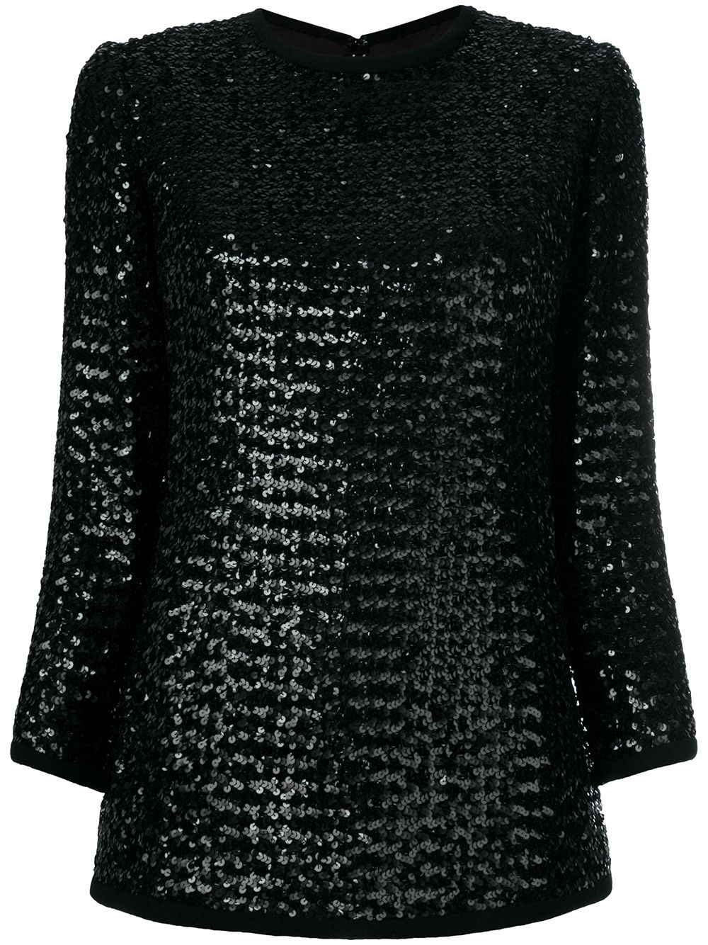 V. Calabri Vintage three-quarters sleeve sequinned blouse – Black