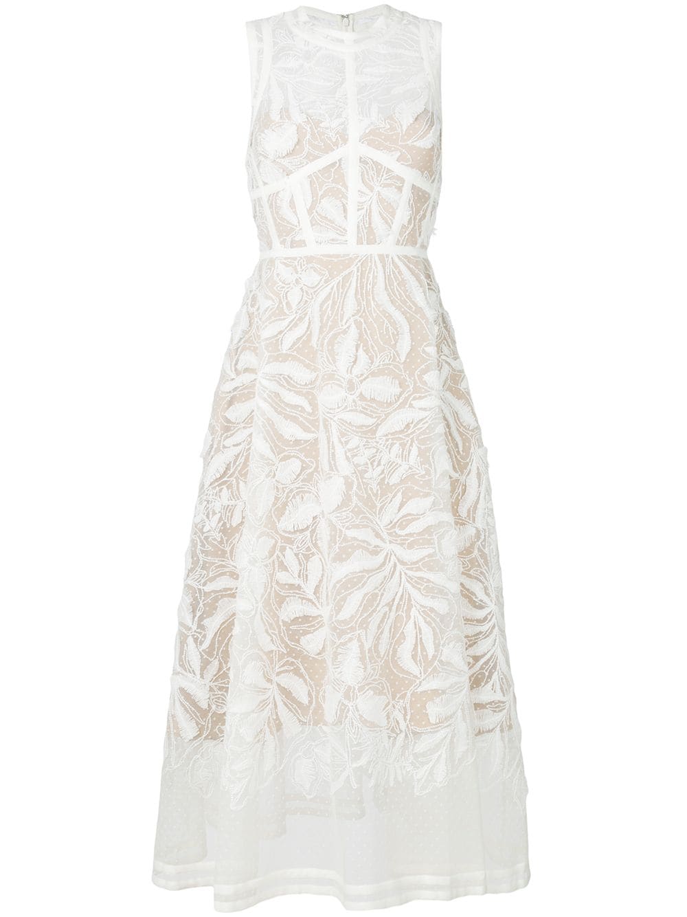 Elie Saab LACE FIT AND FLARE DRESS