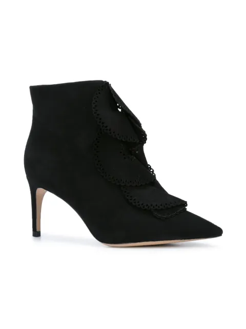 SOPHIA WEBSTER SOPHIA WEBSTER PERFORATED RUFFLE BOOTS - BLACK