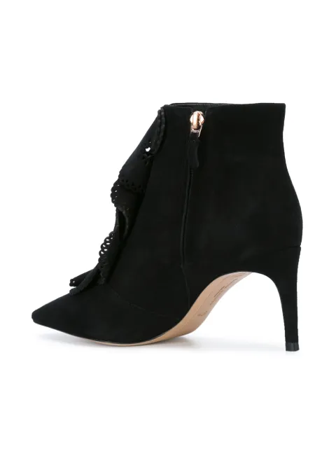 SOPHIA WEBSTER SOPHIA WEBSTER PERFORATED RUFFLE BOOTS - BLACK