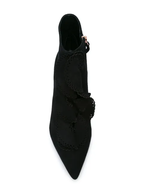 SOPHIA WEBSTER SOPHIA WEBSTER PERFORATED RUFFLE BOOTS - BLACK
