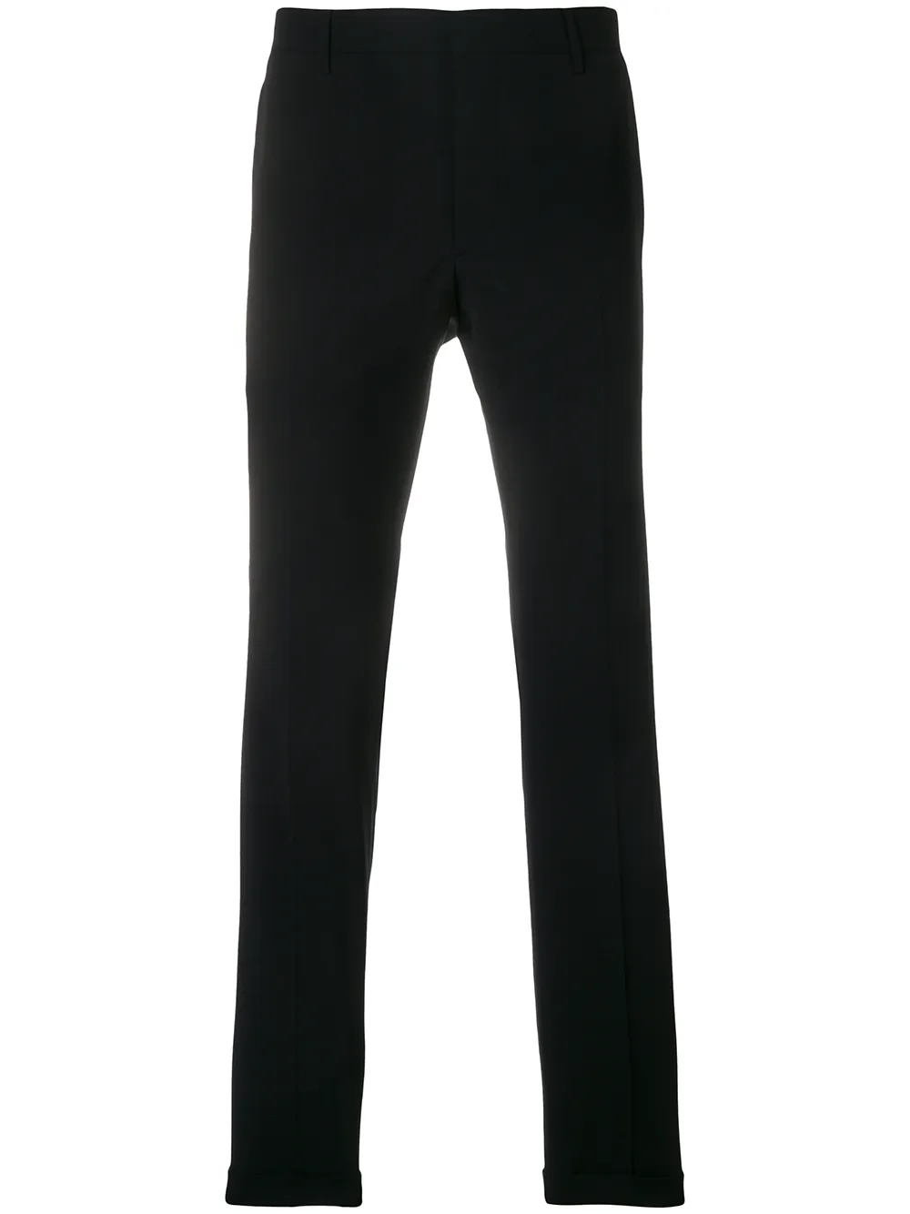 Prada Tailored Ebony Trousers With Subtle Pleats In Black