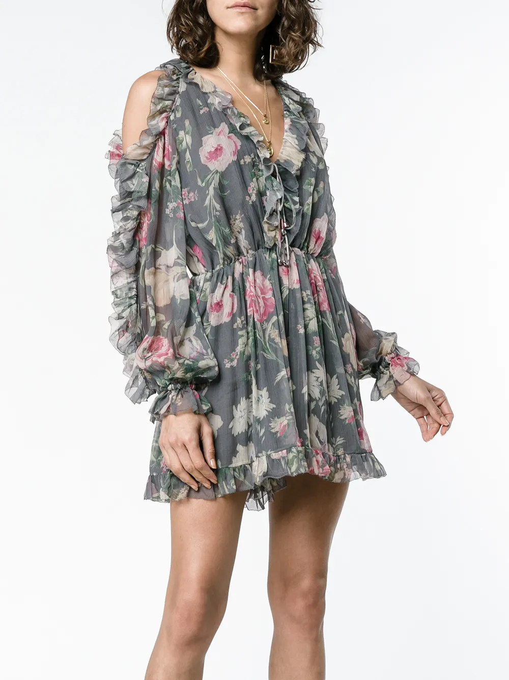 ZIMMERMANN ZIMMERMANN IRIS FLORAL PRINT SILK TIE PLAYSUIT