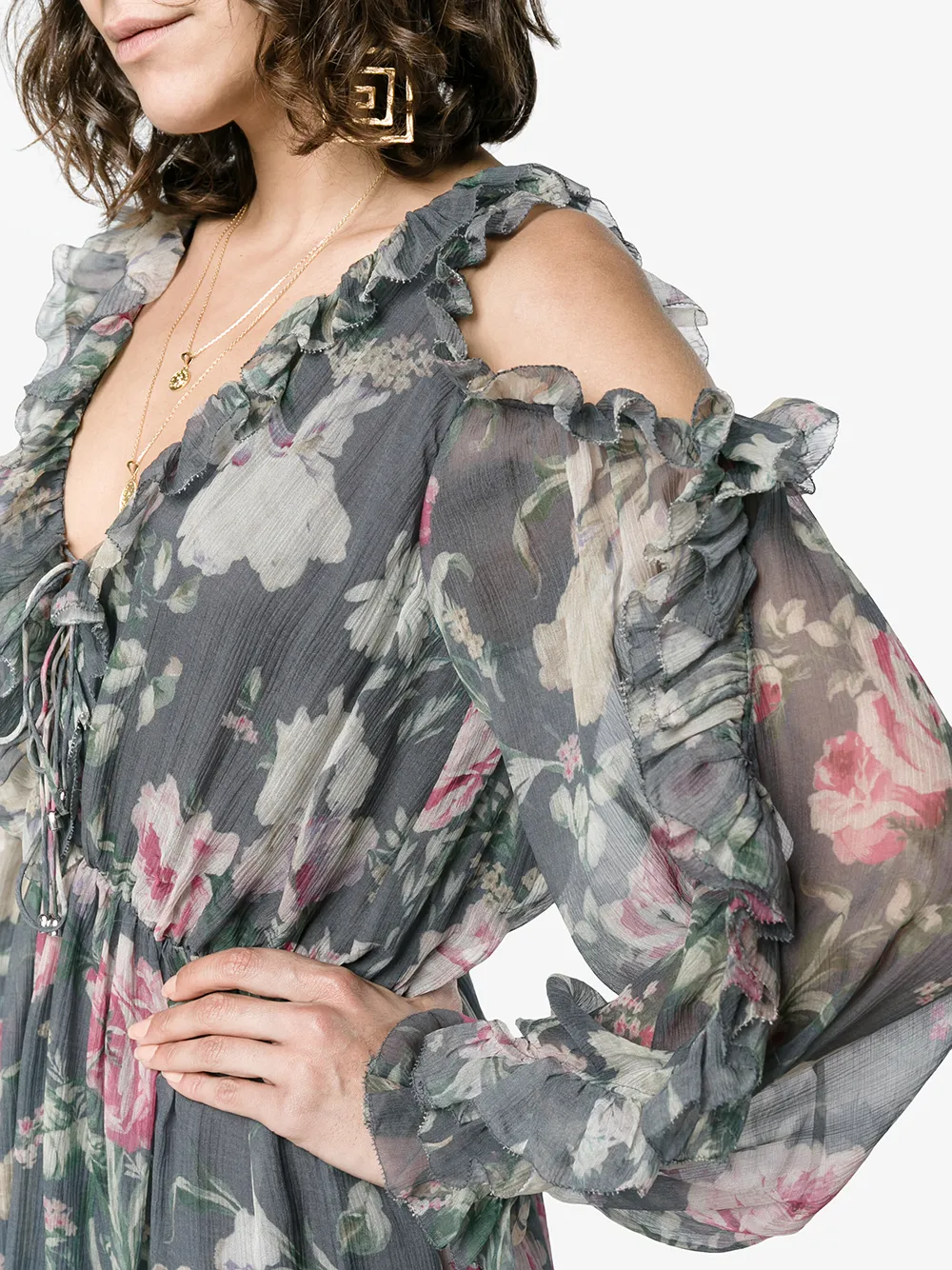 ZIMMERMANN ZIMMERMANN IRIS FLORAL PRINT SILK TIE PLAYSUIT