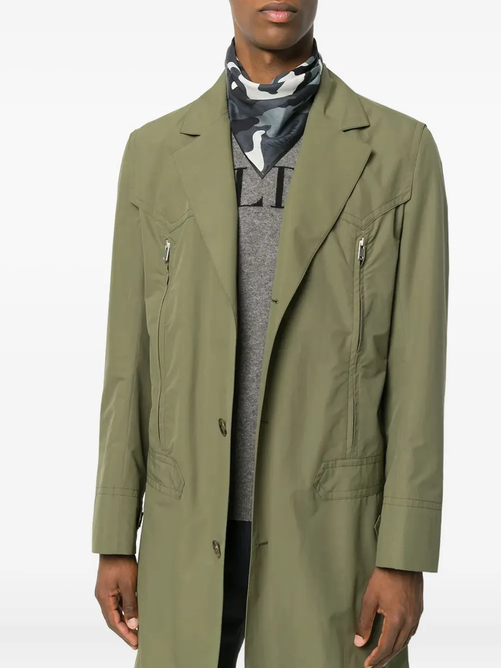 Valentino Garavani Sjaal met camouflageprint Grijs