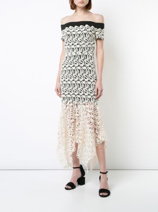 lace layered strapless dress展示图