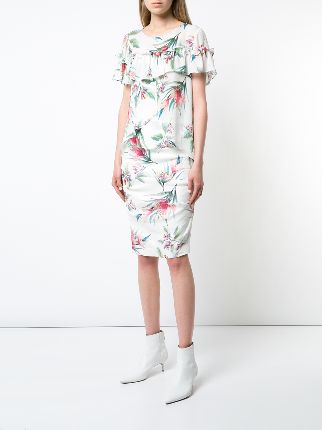 floral print midi skirt展示图