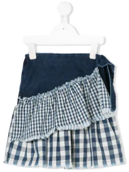 Gonna denim a quadri