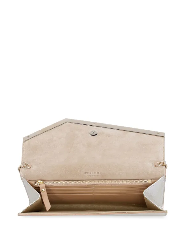 Jimmy Choo Emmie Leather Clutch Bag | Metallic | FARFETCH