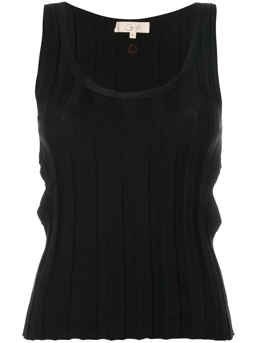 

Romeo Gigli Pre-Owned lateral cut out ribbed top - Negro