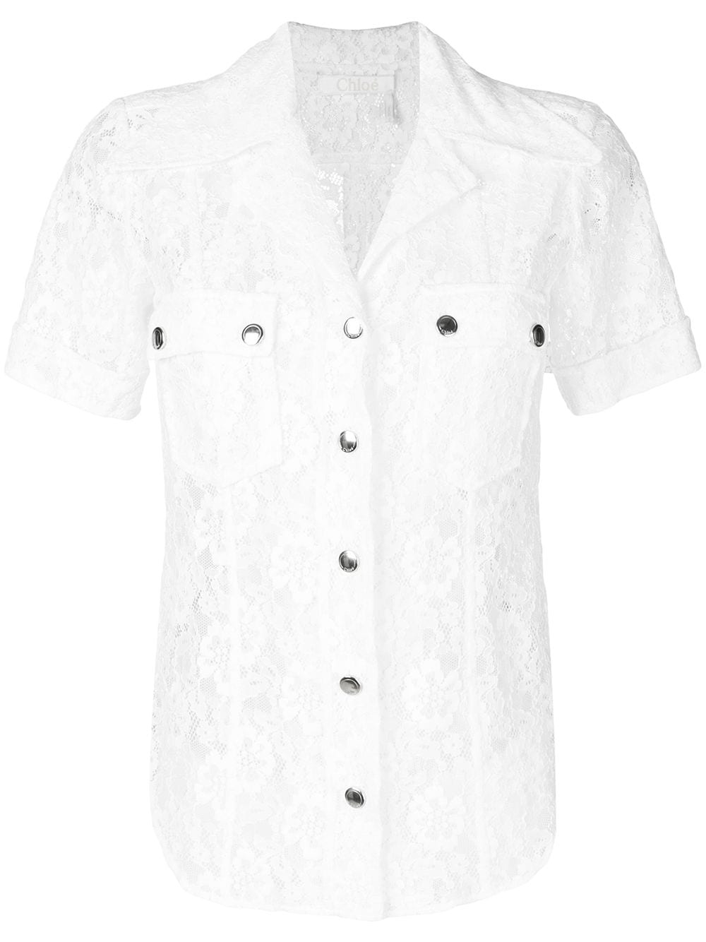 CHLOÉ lace short sleeve shirt,CHC18UHT4541312953731