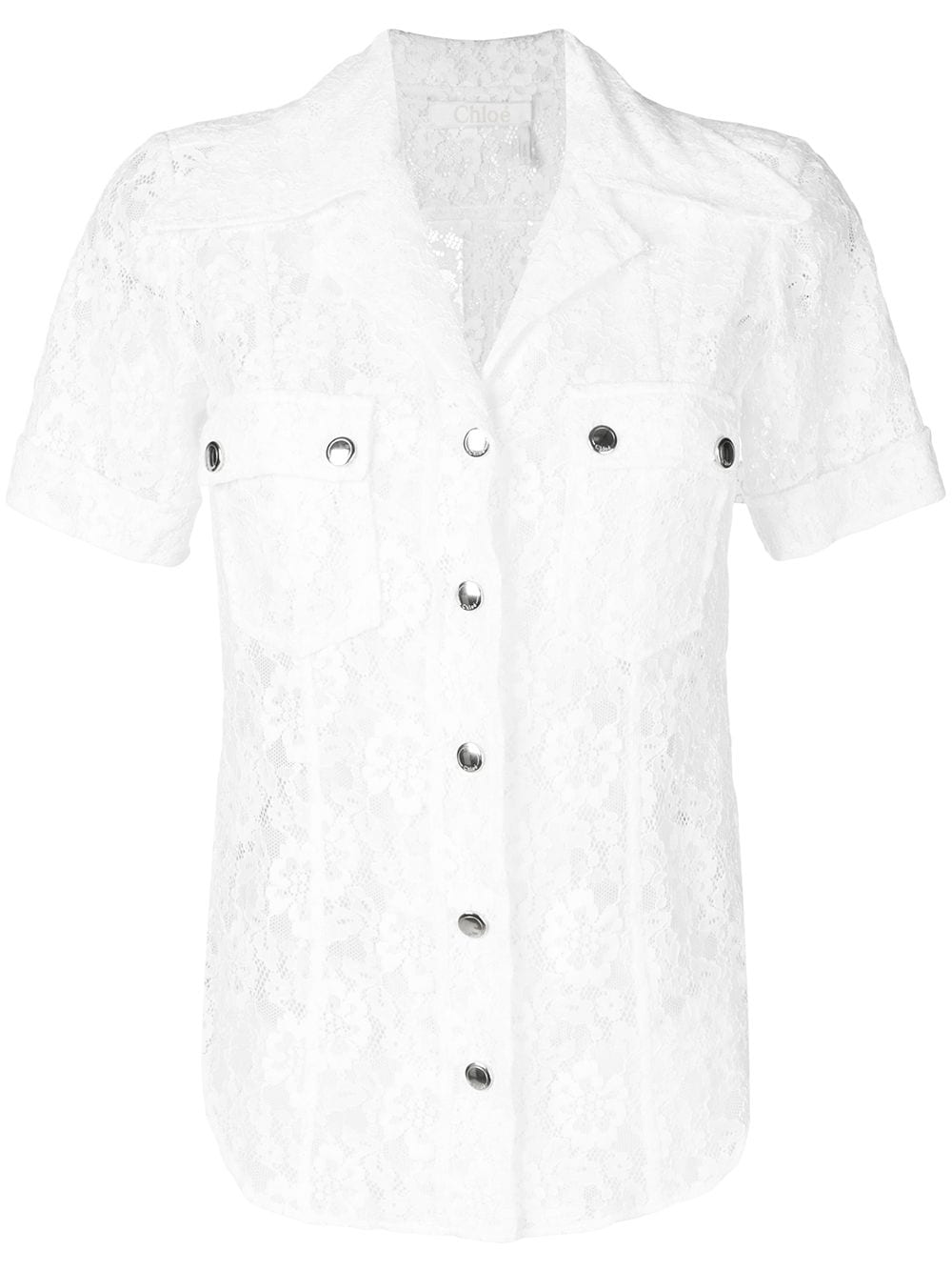 CHLOÉ LACE SHORT SLEEVE SHIRT,CHC18UHT4541312953731