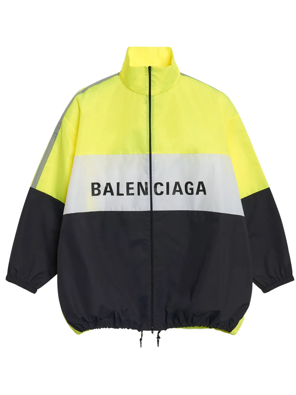 Shop Balenciaga Logo Zip Up Track Jacket In Yellow