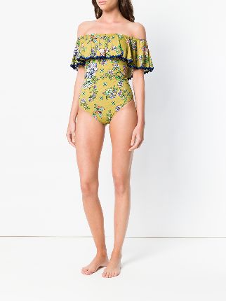 off the shoulder floral swimsuit展示图