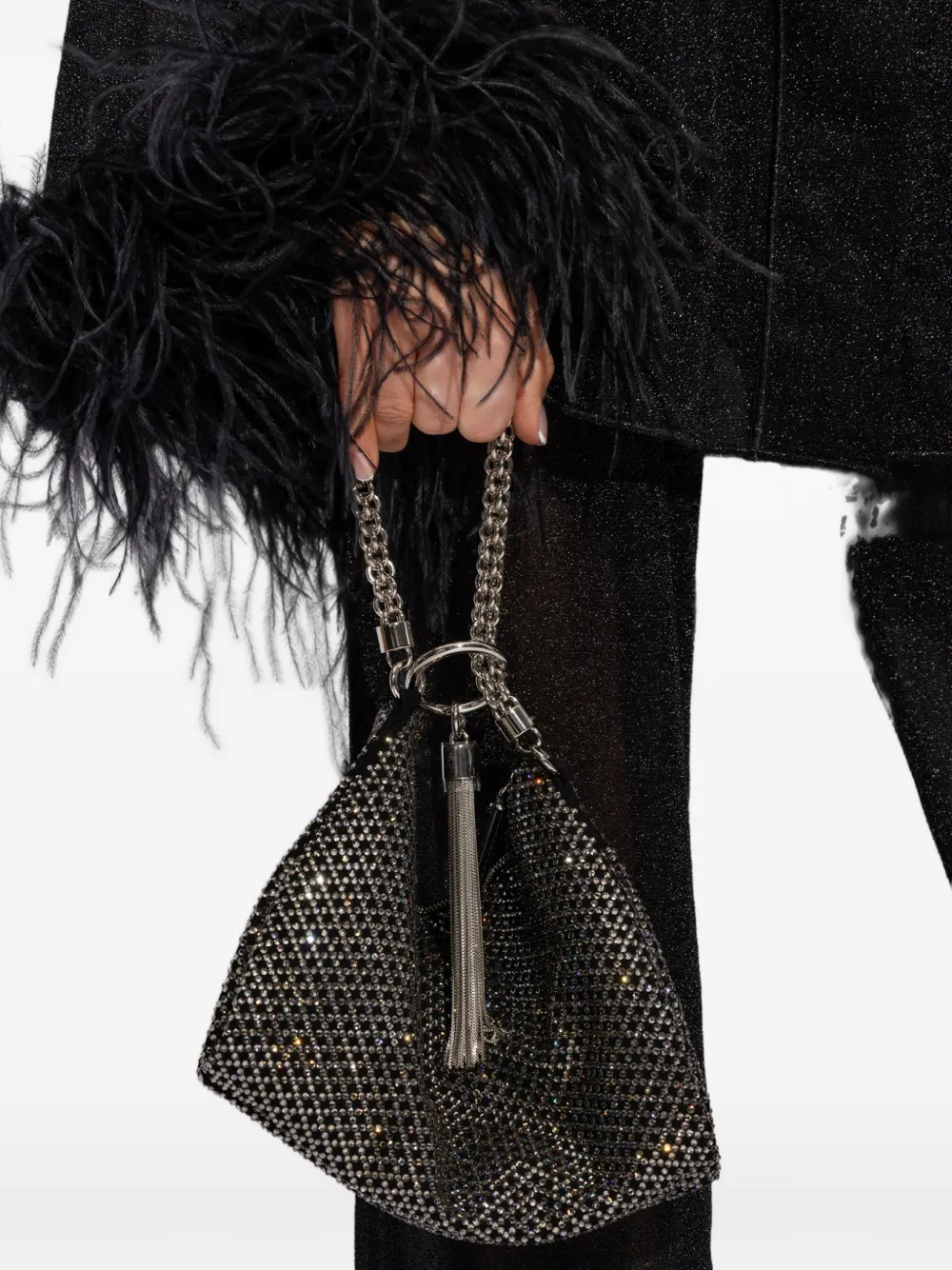  Jimmy Choo Clutch Mit Kristallen   Schwarz 
