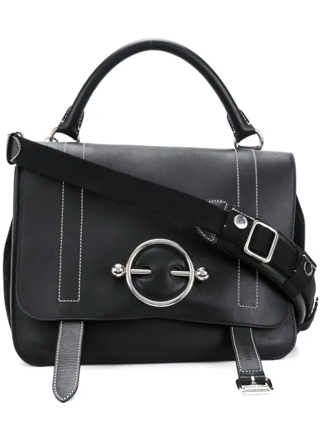 Click to view more detailed imagery on our partner's website Jw Anderson Disc Leather Top Handle Satchel - Black