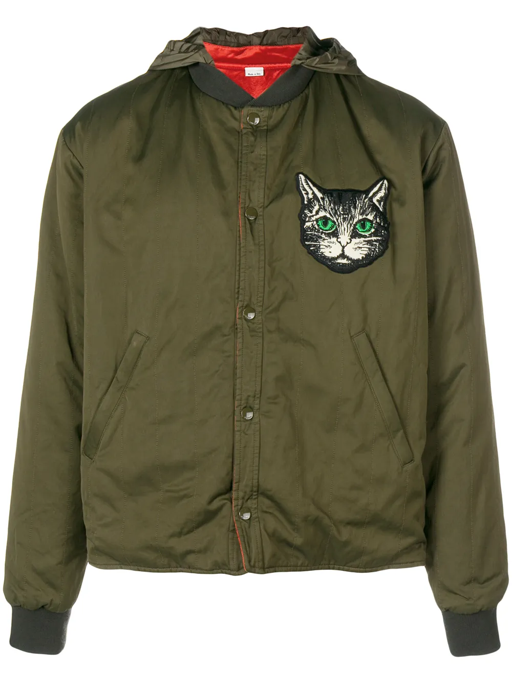 gucci cat-embroidered bomber jacket - green