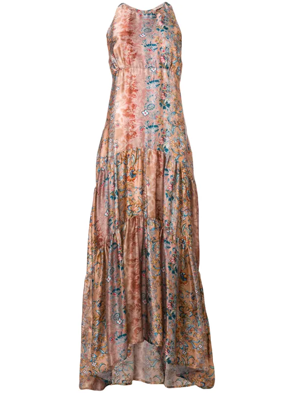 coral floral maxi dress