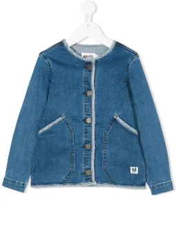 Giacca denim con design senza collo
