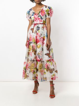 Dolce & Gabbana Floral Printed Flared Dress - Farfetch