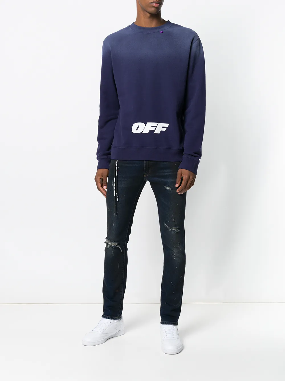 off white faded hoodie