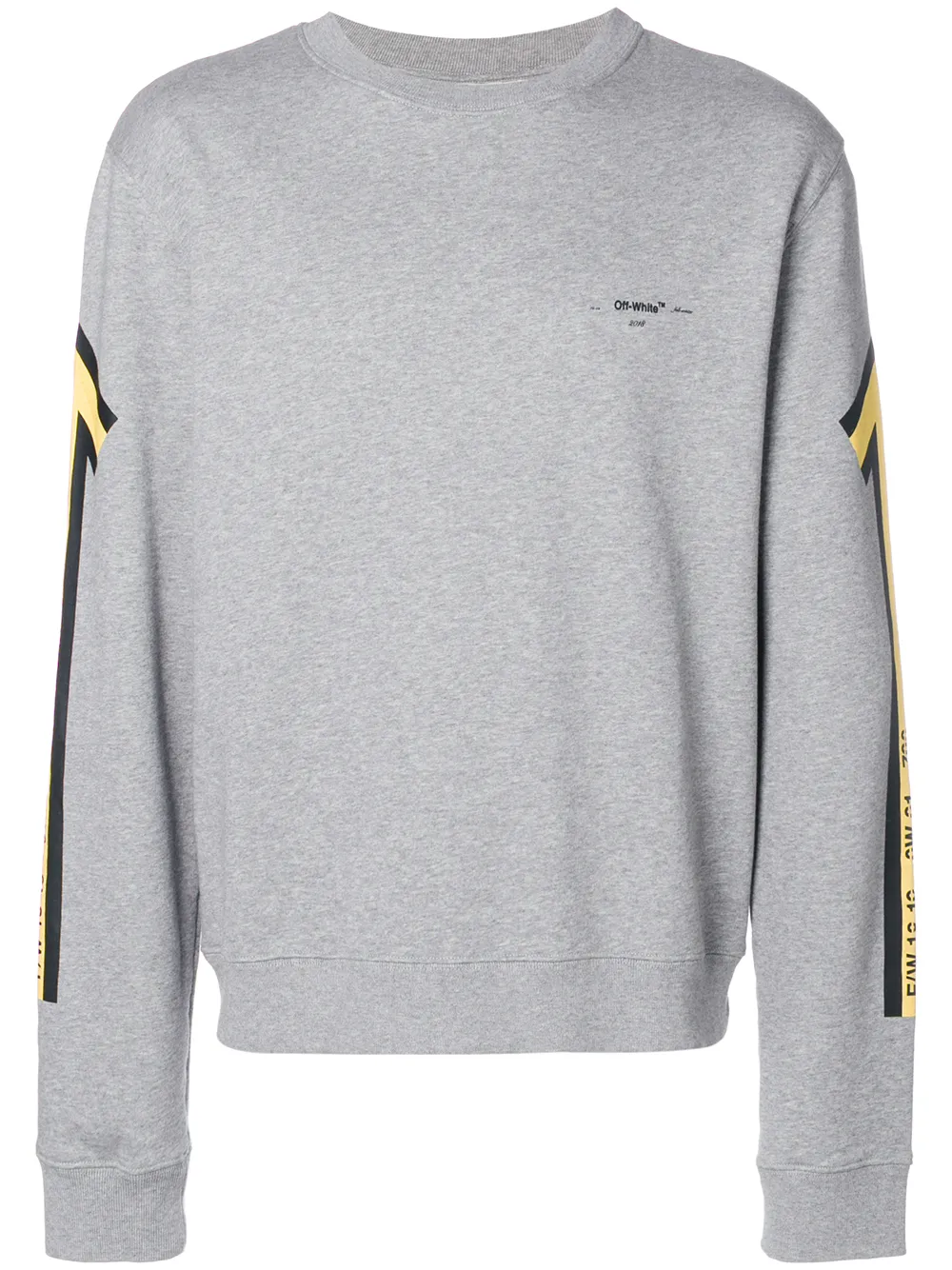 Off-white Grey Cotton Sweatshirt With Yellow Arrows Print. In Grey