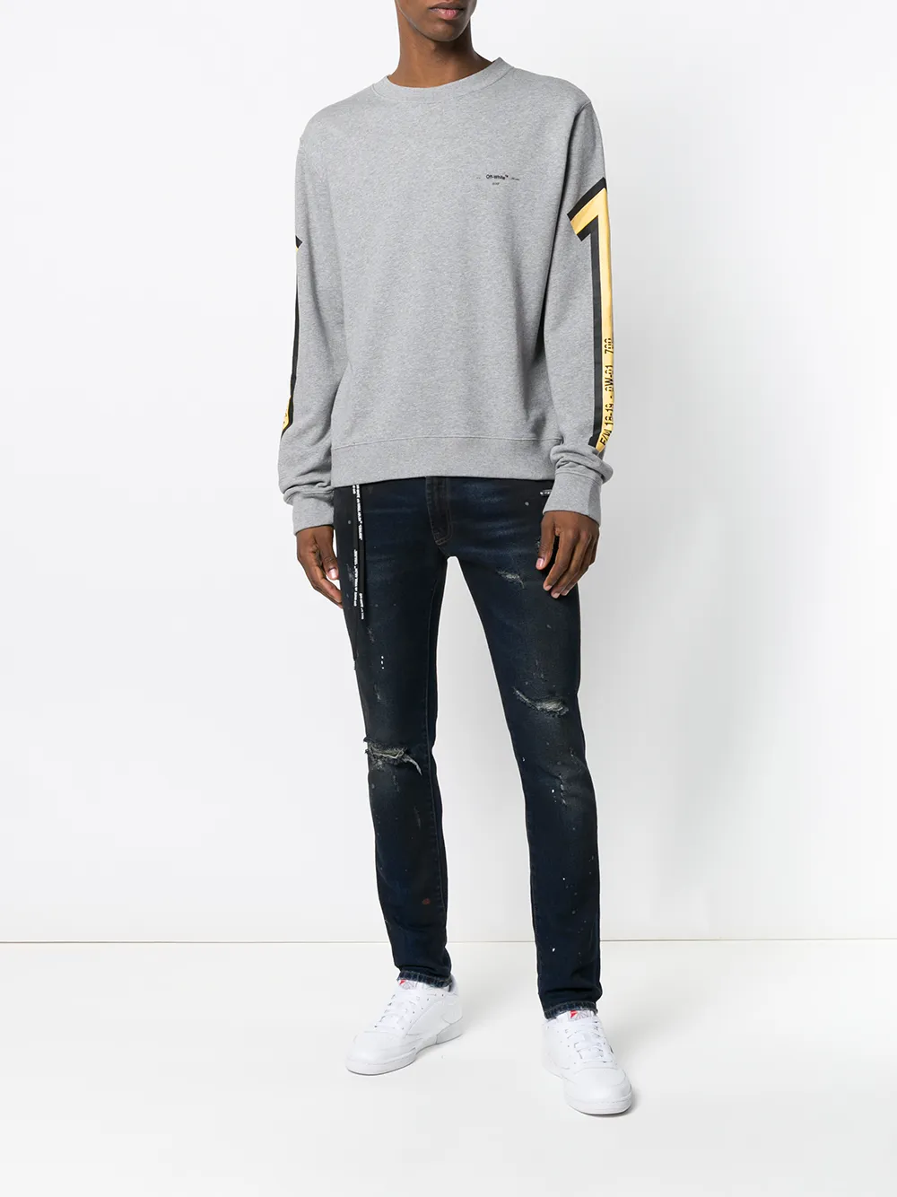 Off-White pijlen sweater - Grijs
