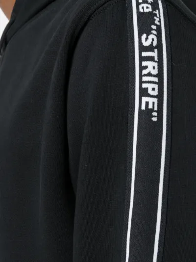 Off-White zipped stripe hoodie black 
