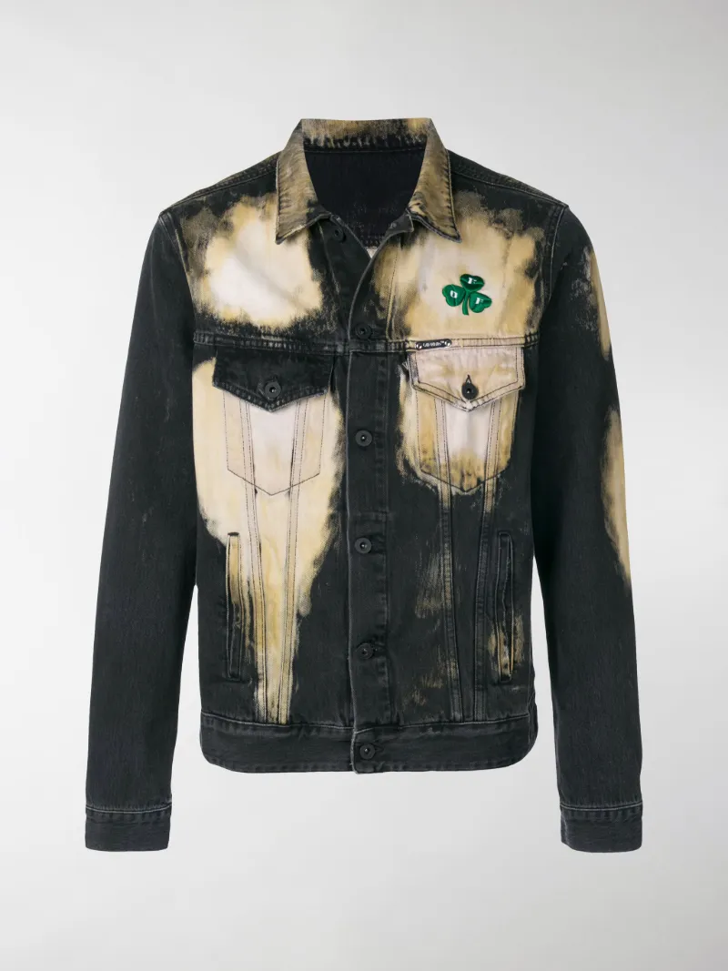 Off-White distressed bleach denim 