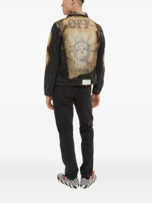 offwhiteデニムジャケット Off-White ジップディテール デニムジャケット | ブルー