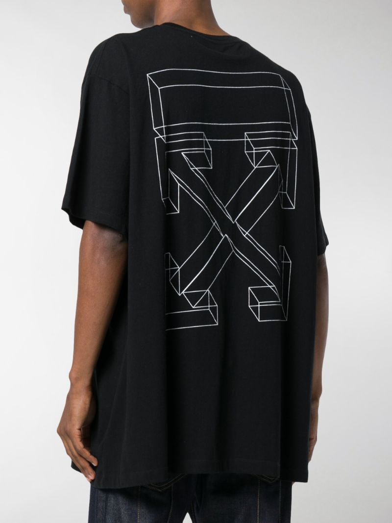 off white shirt back print