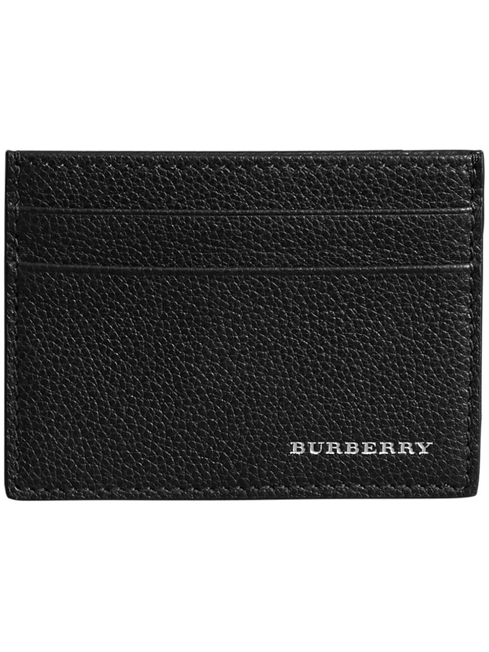 BURBERRY BURBERRY GRAINY LEATHER CARD CASE - BLACK,407397012963196