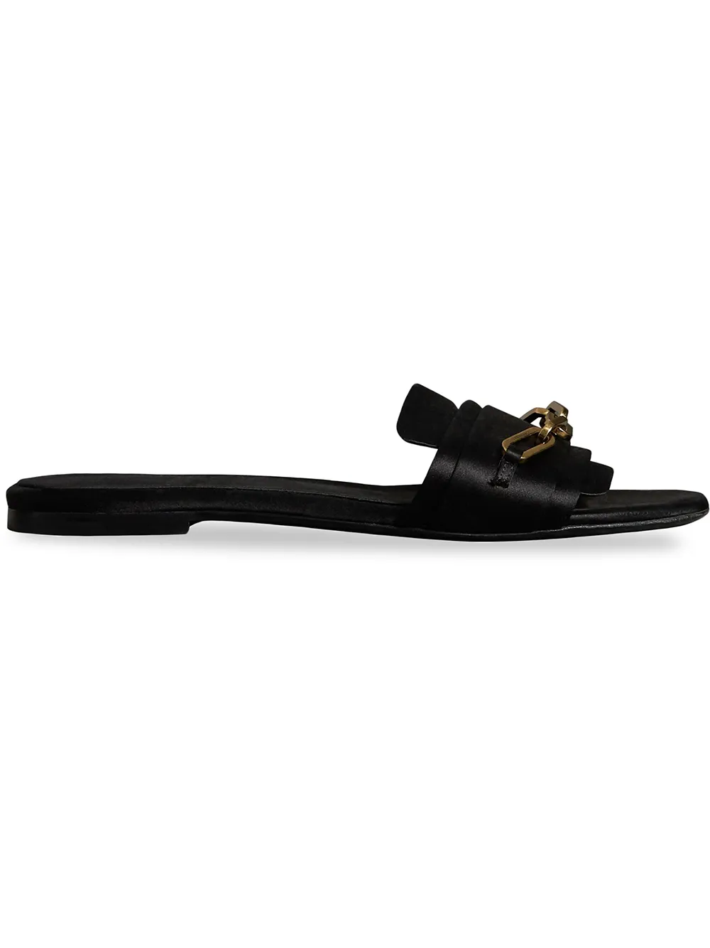 Burberry Link Detail Satin And Leather Slides - Tendenza classica, vale la pena avere Burberry Link Detail Satin And Leather Slides - Tendenza classica, vale la pena avere