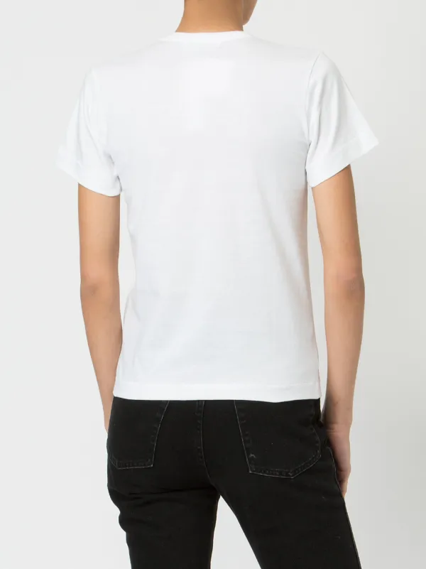 COMME des GARÇONS PLAY ホワイトTシャツ M Comme Des Garçons Play ロゴ Tシャツ | ホワイト | FARFETCH JP