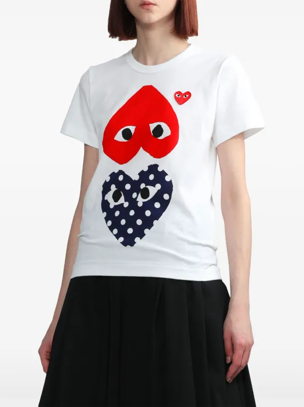 Comme Des Garcons Play T shirt Con Stampa Bianco FARFETCH IT