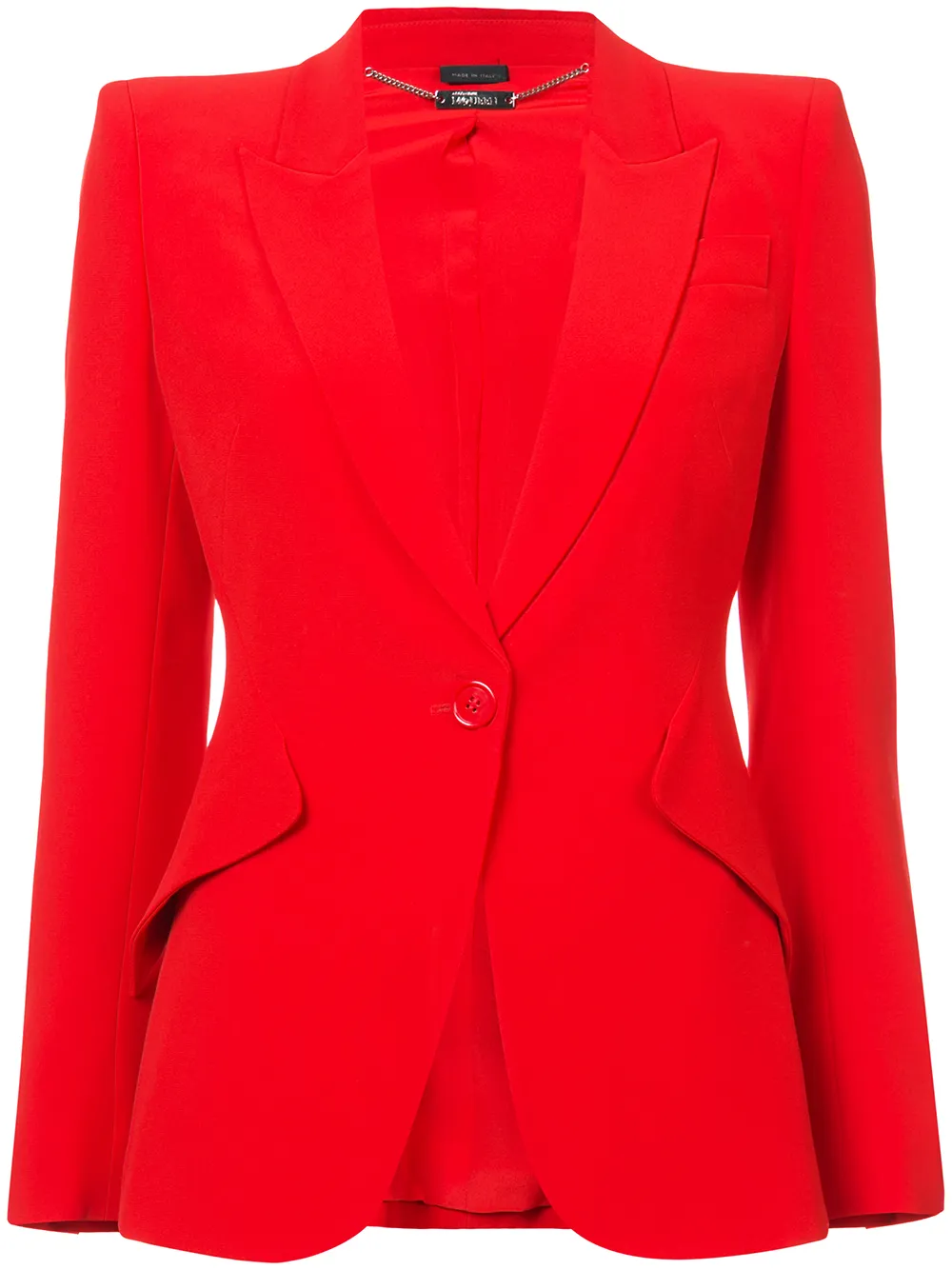 Alexander Mcqueen Peak-lapel Single-breasted Wool-blend Jacket In Red
