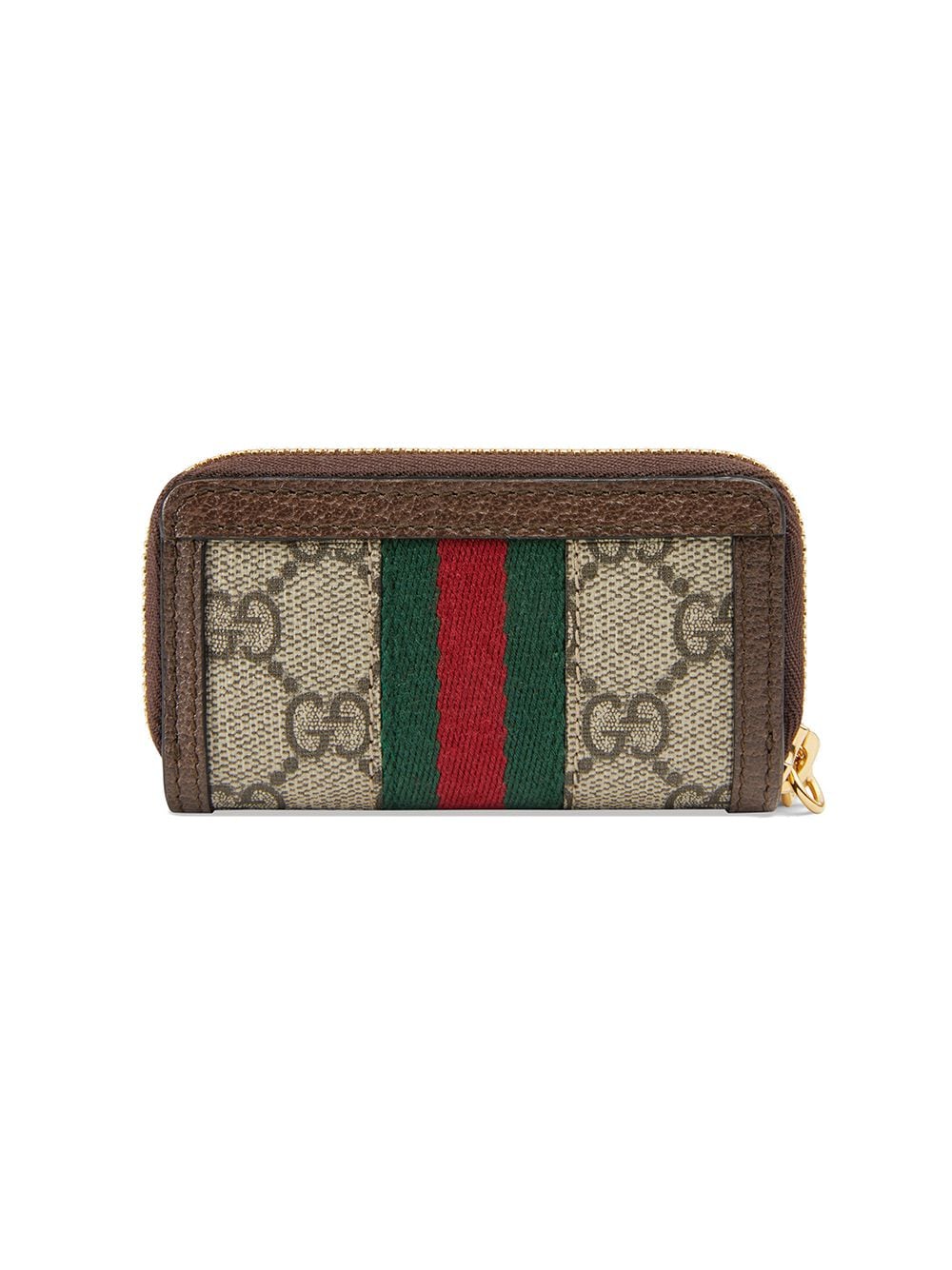 Ophidia GG key pouch in beige and ebony