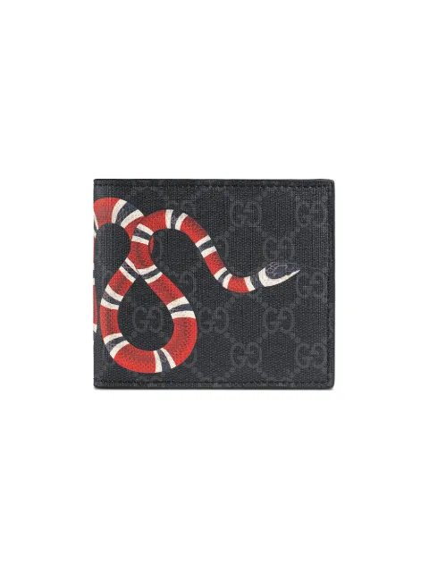 Gucci Kingsnake Print GG Supreme Wallet 