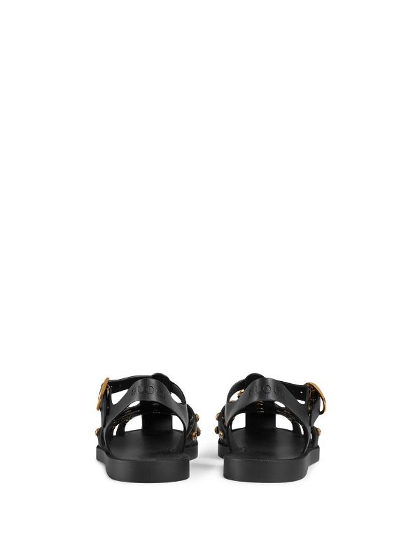 rubber sandal with crystals gucci