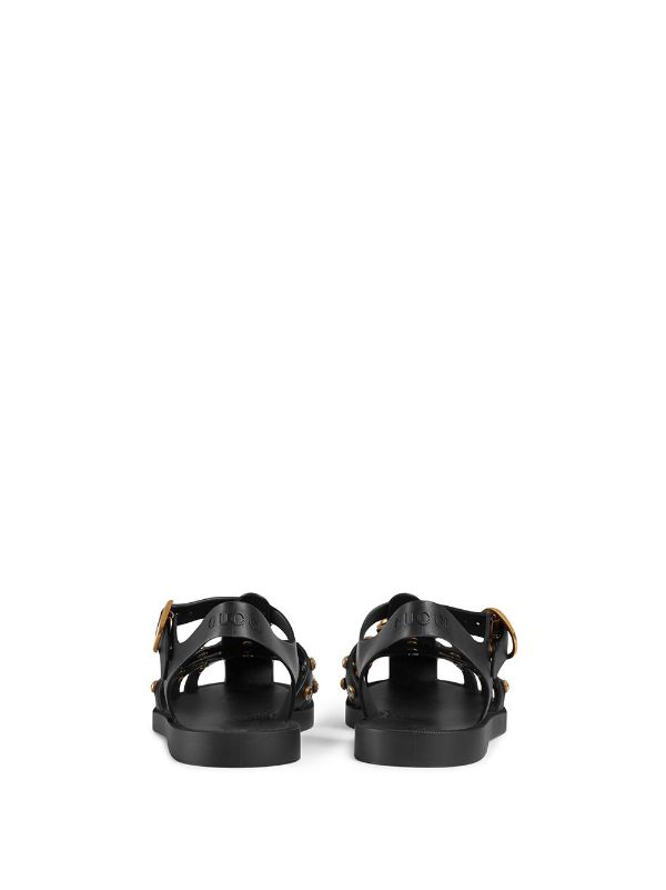 gucci rubber sandals with crystals white