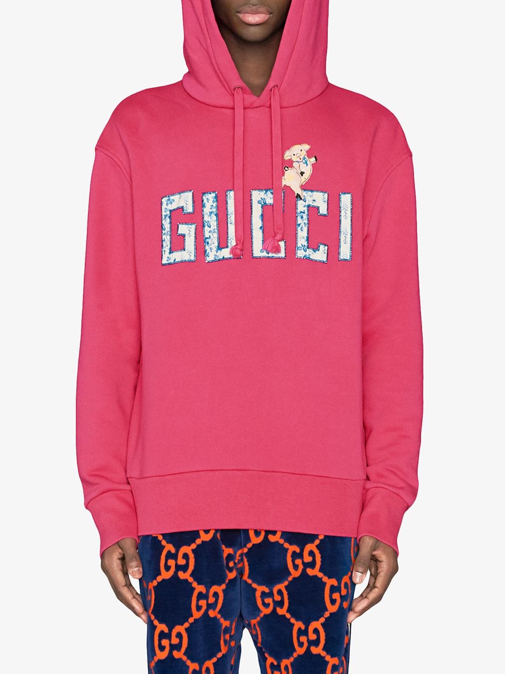 фото Gucci толстовка с логотипом и изображением поросенка