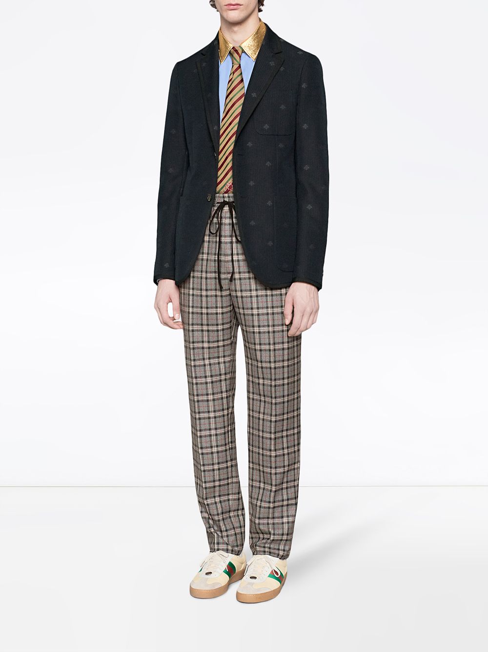 Gucci Monaco Striped Jacket With Bees - Farfetch